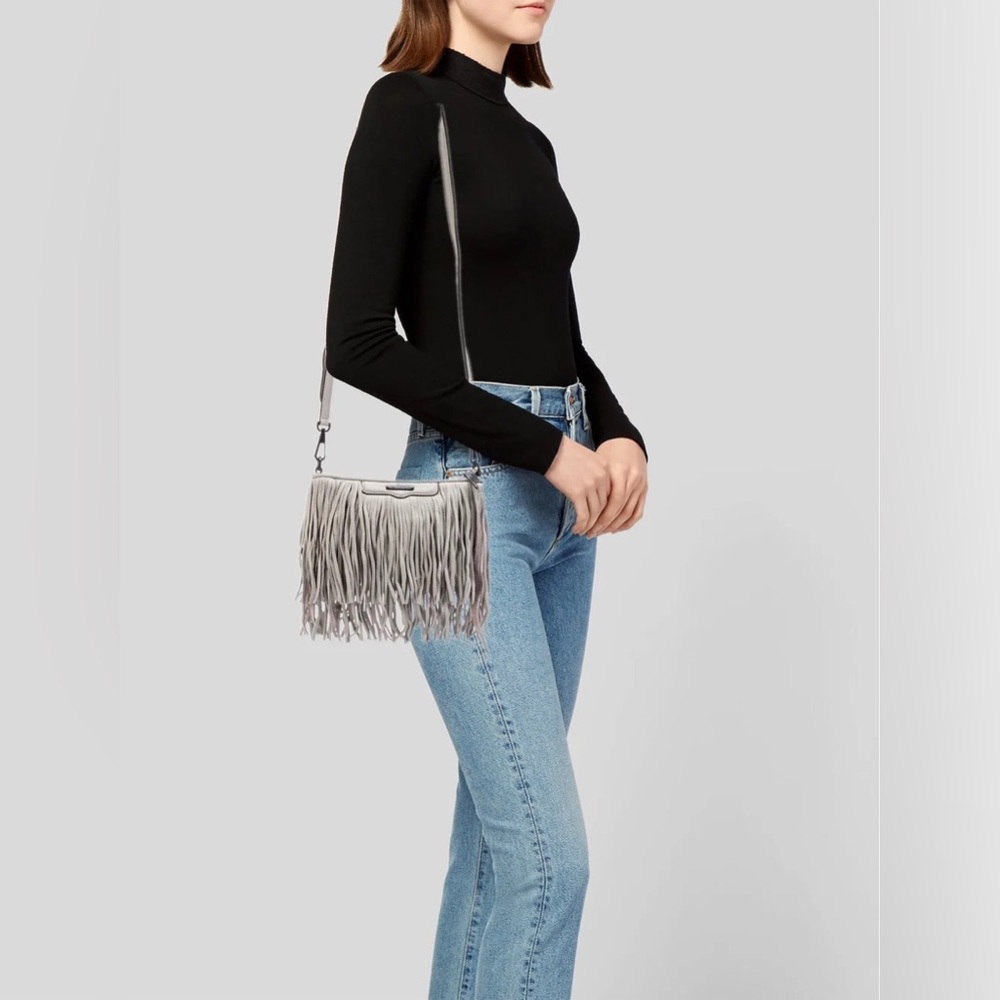 Rebecca Minkoff Gray Fringe Crossbody Bag